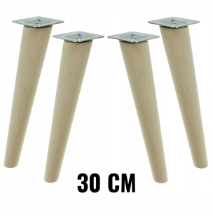 Nábytkové nožičky - Nohy nohy drevené šikmé súpravy 30 cm