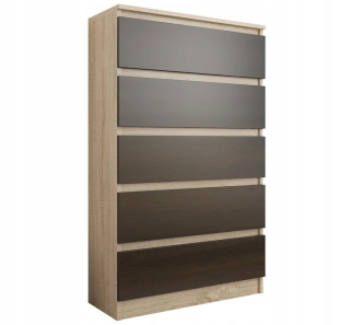 Komoda do obývačky - Moderná veľká komoda 5 Sonoma Wenge R-5 skrinka
