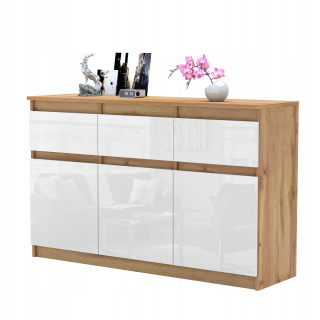 Komoda do obývačky - Moderná zásuvka Ola 120 cm predný lesk