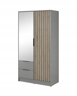 Šatníková skriňa do študenskej izby - Moderné priestranné šatníky šatníka Wally 100 Gray