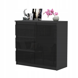 Komoda do študenskej izby - Moderná aga hrudník s priestranstvom priestranne 80 cm predný lesk