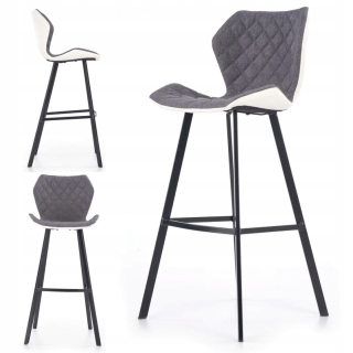 Kuchynská, jedálenská stolička - Moderná barová stolička H83 Gray White Eco -Geather