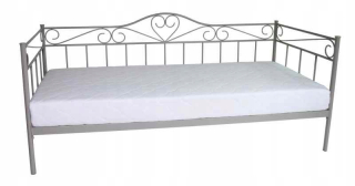 Posteľ do študenskej izby - Moderné kovové lôžko 90x200 Gray + matrac