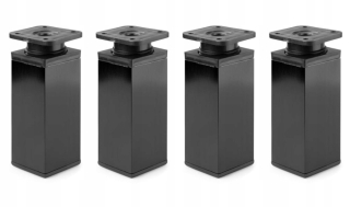 Nábytkové nožičky - Štvorcový nábytok nohy H-10 cm čierny 4x