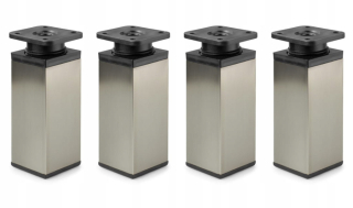 Nábytkové nožičky - Štvorcový nábytok nohy H-10 cm Inox 4x