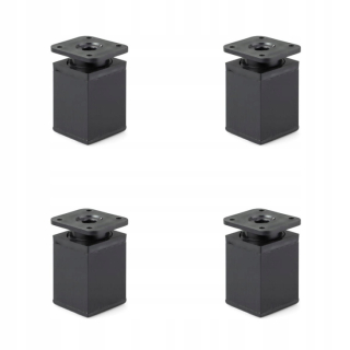 Nábytkové nožičky - Štvorcový nábytok nohy H-6 cm čierny 4x