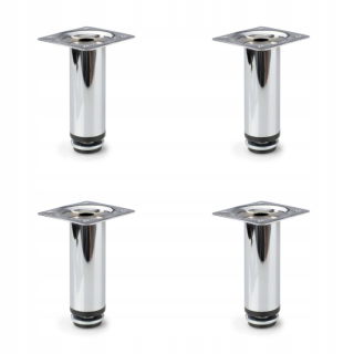 Nábytkové nožičky - Round Metal Furniture Feet H-10 cm Chrome