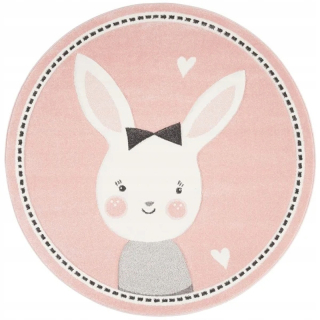 Round Rug Detský králik 60x60 cm