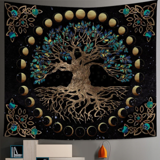 Prikrývka, prehozy na posteľ - Dekorácia steny Gobelin Wall koberec 150x130cm