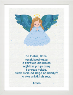 Detský obraz - Obrázok v ráme, modlitba A4