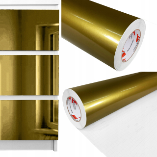 Dýha na nábytok - Zlatá dýha Fólia Gloss Foil pre skrinku 100 cm x 2m