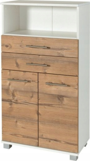 Skrinka do kúpeľne - Palermo Post, hrudník s roztokmi 60 cm strieborný smrek