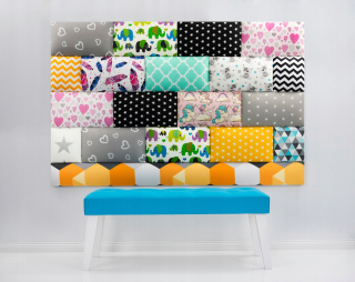 Panel za posteľ - Minky čalúnené panely pre deti - 40 x 40