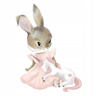Destké samolepky - Pastel Bunny UniCorn Sticker Veľkosť
