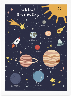 Detský obraz - A4 detské plagáty abecedová vesmírna raketa