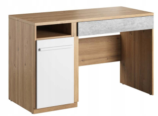 Detský písací stôla do detskej izby - Plano Desk PN-6 Detský nábytok Nash/Biały/Beton
