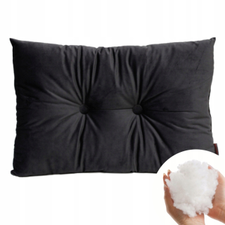 Vankúš na spanie - Vankúš 40x60 cm zamatový velor glamour s tlačidlami