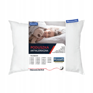 Vankúš na spanie - Anti -allergický vankúš 50x70 biely hladký a