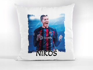 Vankúš na spanie - Vankúš Robert Lewandowski Barcelona +meno zadarmo