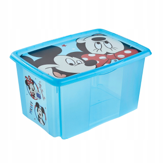Úložný box pre deti - NÁDOBA S VEČKOM 45l box na hračky MICKEY