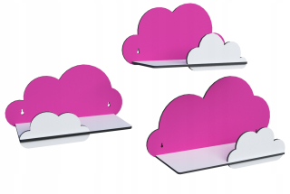 Polica do detskej izby - Cloud Poličky sada 3 počítače oblaky detská izba