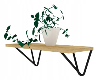Polica do obývačky - Drôt na podporu drôtu podopreného podkrovia Rustticle Oak Hikora 60 cm