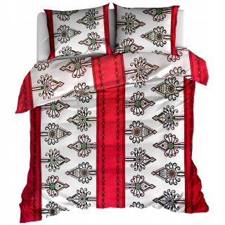 Kompletný set posteľných obliečok - Poľská bavlnená podstielka 160x200 Parzenica Folk C