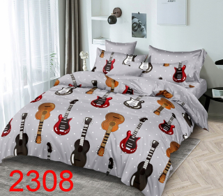 Kompletný set posteľných obliečok - Posteľná bielizeň 140x200 3D gitarová hudba DJ