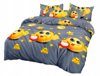 Kompletný set posteľných obliečok - Posteľná bielizeň 160x200 +2x -spads emoticos emotikony