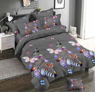 Kompletný set posteľných obliečok - Posteľná bielizeň 160x200 3D Dream Catcher of Lux Butterfly perie