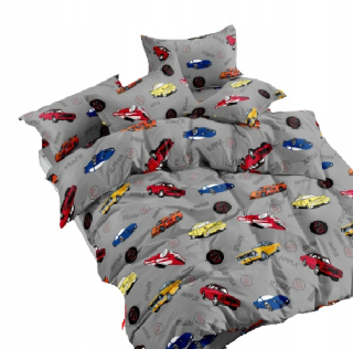 Kompletný set posteľných obliečok - Posteľná bielizeň 160x200 Car Aut Cars 3D set