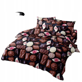 Kompletný set posteľných obliečok - Posteľná bielizeň 160x200 čokolády čokolády čokolády Valentína