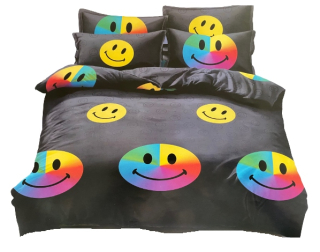 Kompletný set posteľných obliečok - Posteľná bielizeň 160x200 Emoticos Emotikony úsmev 3D set