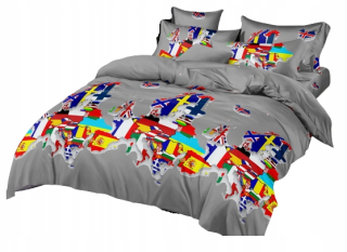 Kompletný set posteľných obliečok - Posteľná bielizeň 160x200 vlajková vlajka Europa 3D sada