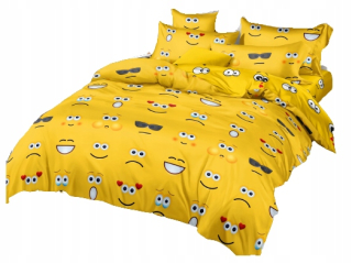 Kompletný set posteľných obliečok - Bavlnená saténová podstielka so srdiečkami 140x200 cm