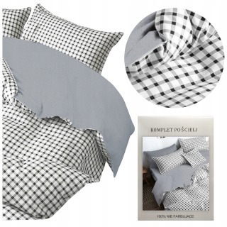 Kompletný set posteľných obliečok - Posteľná bielizeň 200x220 + 2 3D vankúše s dvojitou setou