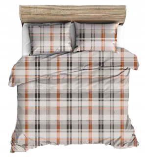 Kompletný set posteľných obliečok - Posteľná bielizeň 200x220 cm hrubá bavlna sada mriežky