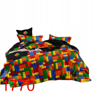 Kompletný set posteľných obliečok - Posteľná bielizeň 3d 160x200 Hračky blokuje detské hry TETRI