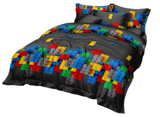 Kompletný set posteľných obliečok - 3D posteľná bielizeň 160x200 Bloky mládeže LEGO