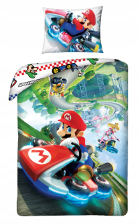 Kompletný set posteľných obliečok - Bavlnená posteľná bielizeň 140 x 200 cm Super Mario Bros