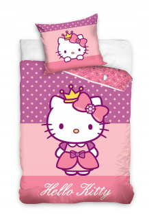 Kompletný set posteľných obliečok - Hello Kitty Bedding 140x200 70x90 Carbotex Cotton