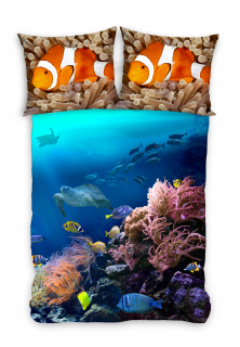 Kompletný set posteľných obliečok - Coral Reef Bedding Ocean Fish Real Foto 160x200