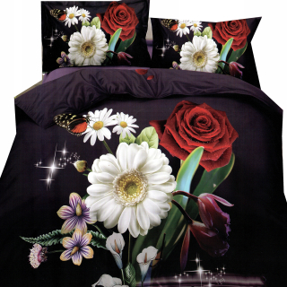 Kompletný set posteľných obliečok - 3D bavlnená podstielka 220x200 Phanter + List