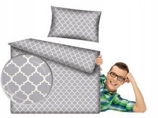 Kompletný set posteľných obliečok - Posteľná bielizeň v šedej marockej elegantnej 140x200 cm