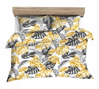 Kompletný set posteľných obliečok - Podstielka s kôrom 160x200 hrubá kôra biele 3D listy