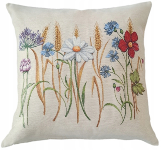 Obliečka na vankúš - Dekoratívne vankúš 45x45 cm s poľnými kvetmi lúka