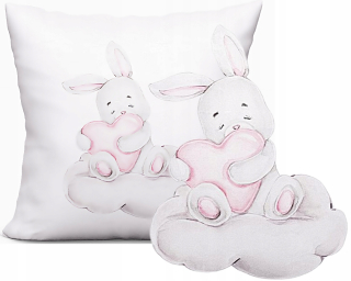 Obliečka na vankúš - Dekoratívne vankúš Krásne srdce Bunny 40x40