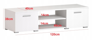 Skrinka pod TV - Propagácia RTV 120 cm - betón