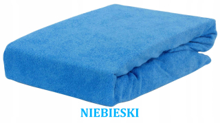 Plachta na posteľ - Terry list s elastickou modrou 120x200