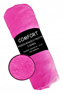 Plachta na posteľ - Terry list s 160x200 fuchsia gumárovou gumou